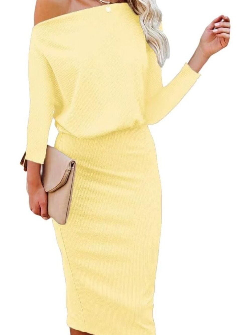 Yellow midi dress